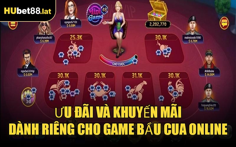 Ưu đãi và khuyến mãi dành riêng cho game Bầu Cua Online